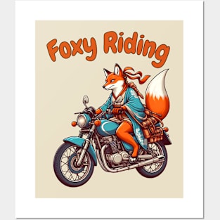 Foxy biker biking Posters and Art